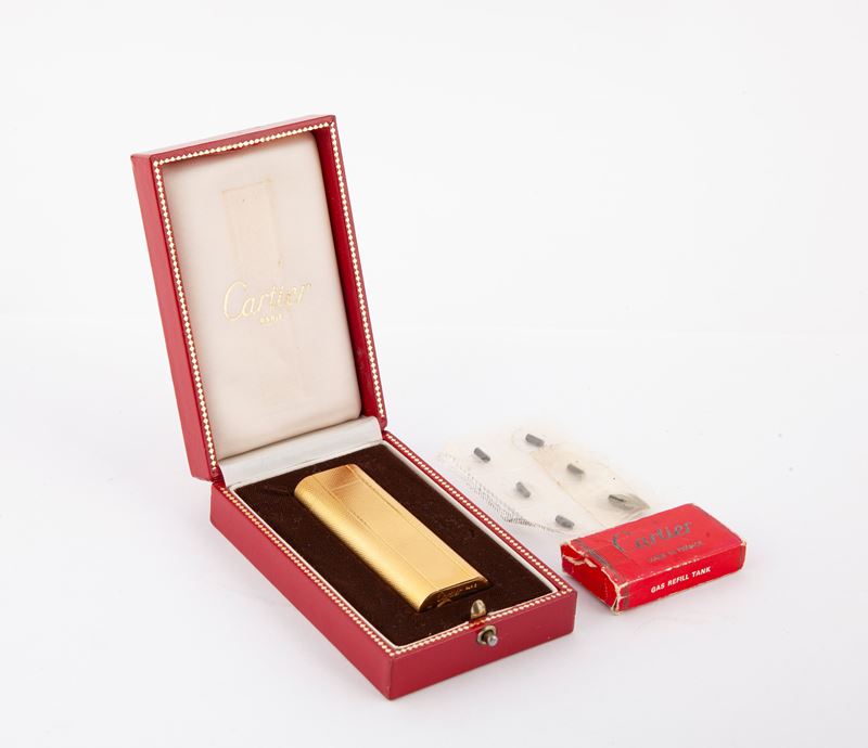 Cartier - Accendino in Metallo Placcato in Oro Giallo