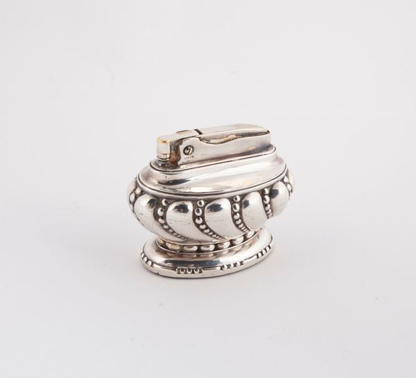 Ronson Crown - Accendino da tavolo in metallo argentato