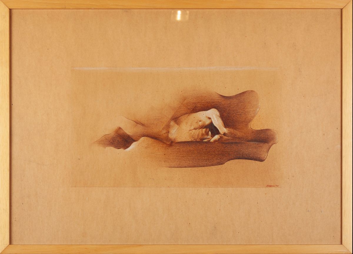 Anonimo del XX Secolo - Nudo Maschile Sdraiato