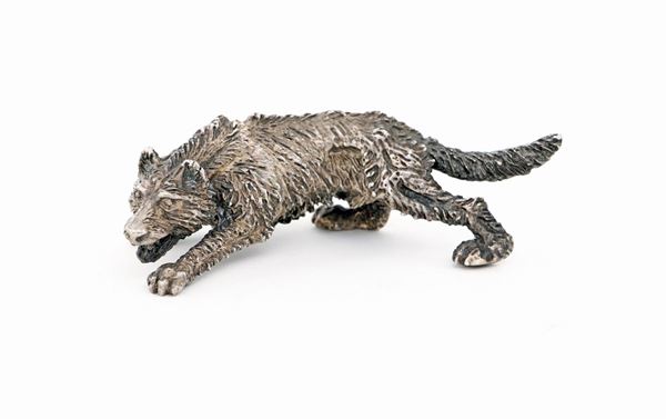 Scultura a cera persa in argento 800