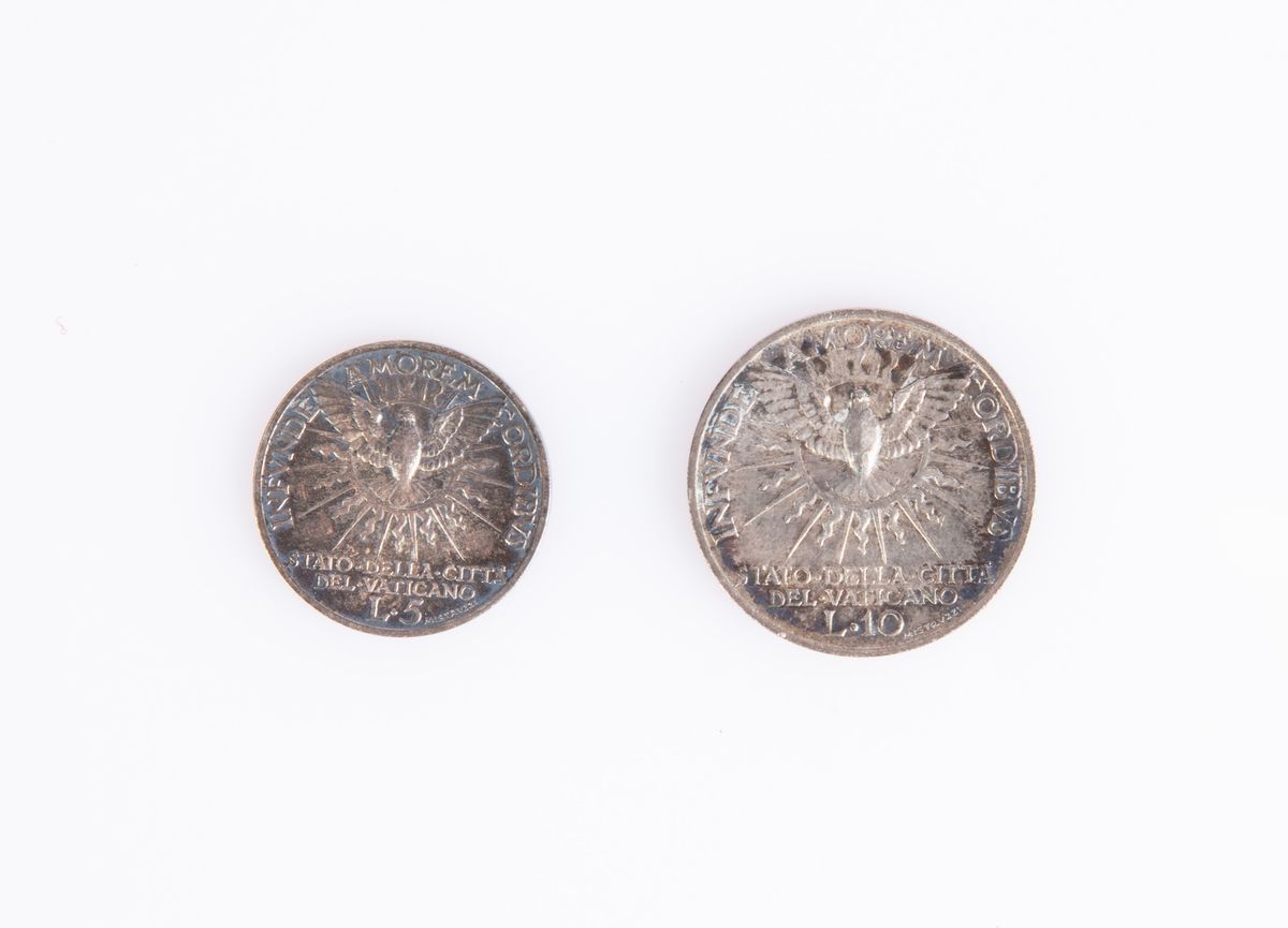 10 Lire e 5 Lire Sede Vacante 1939 Città del Vaticano