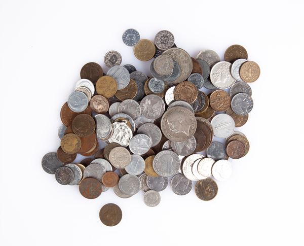 Lotto monete di metallo vile XIX e XX secolo, Regno d'Italia, Repubblica Italiana, Città del Vaticano ed Estere