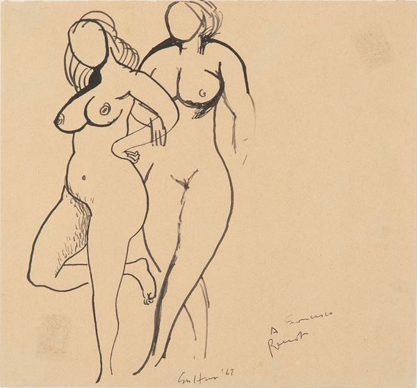 Renato Guttuso - Due nudi di donna