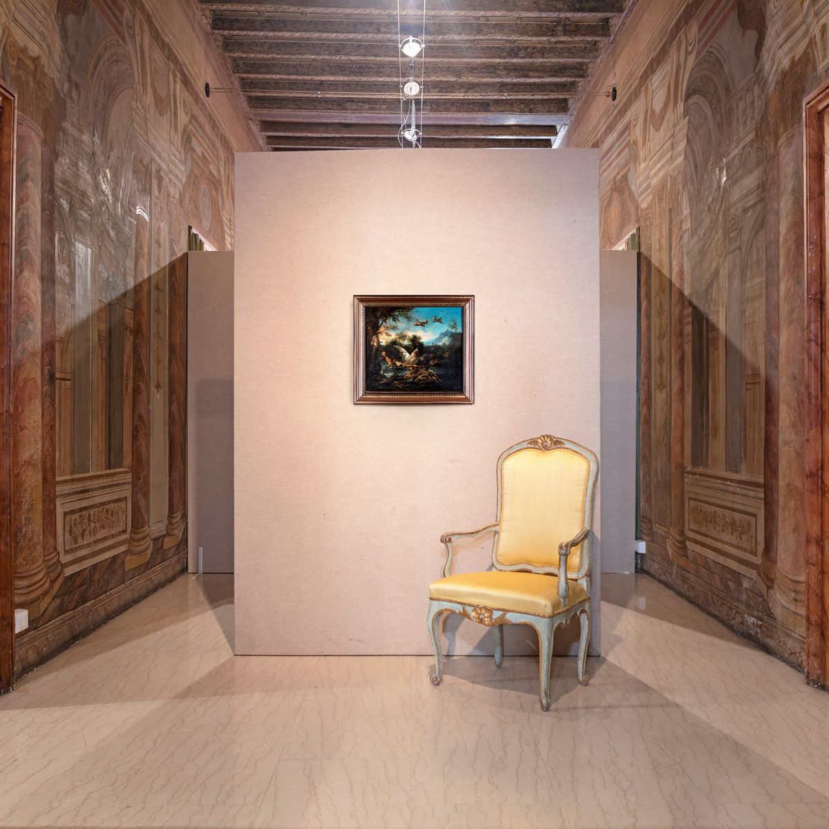 Angelo Maria Crivelli Detto il Crivellone - Paesaggio con Volatili