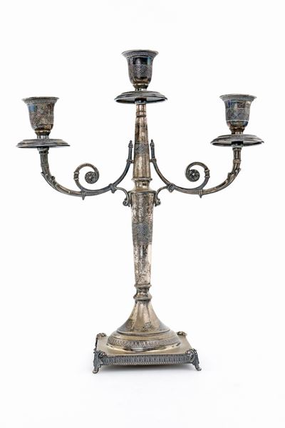 Candelabro in Argento a Tre Luci