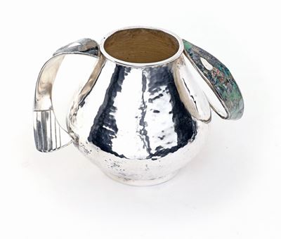 Vaso da Fiori in Metallo Argentato, Messico