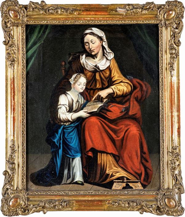 Pittore del XIX secolo - L'educazione della Vergine
