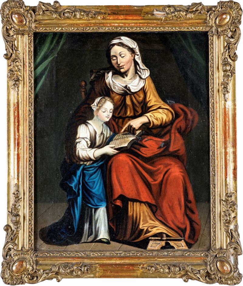 Pittore del XIX Secolo - L'educazione della Vergine