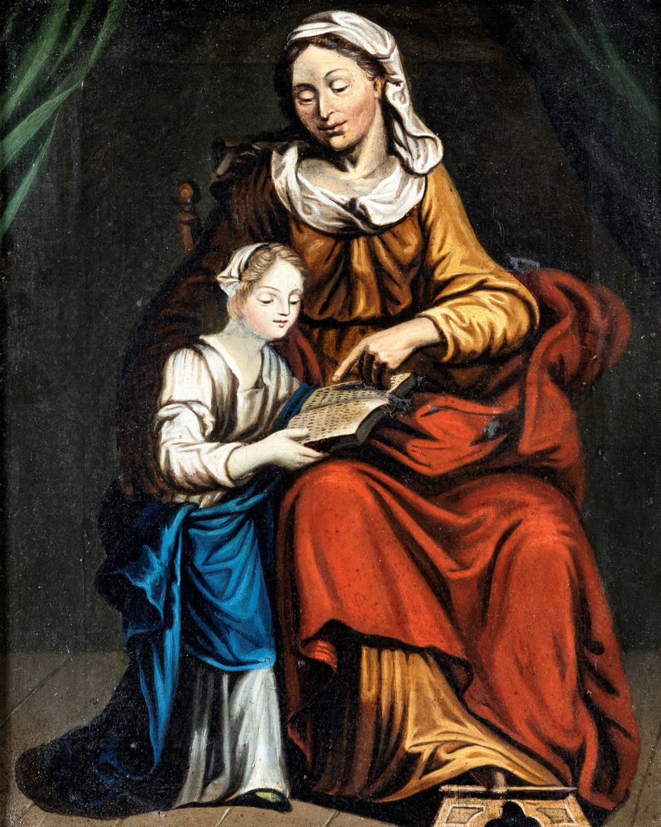 Pittore del XIX Secolo - L'educazione della Vergine