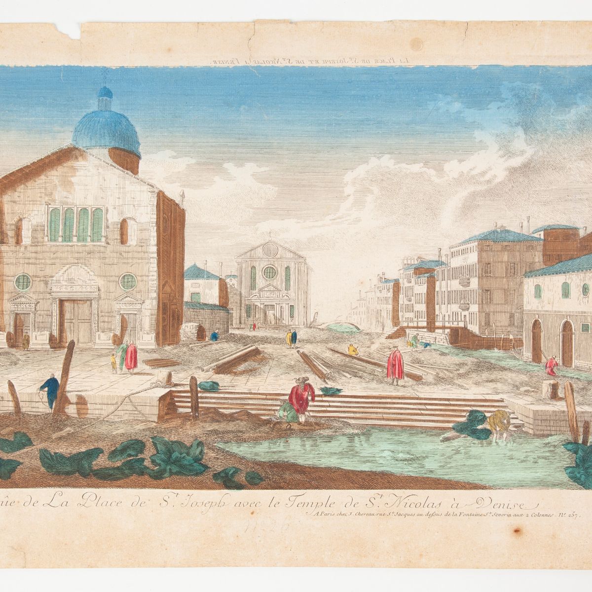 5 Vedute Ottiche Francesi Raffiguranti Vedute Fantastiche di Napoli, Venezia, Palmira