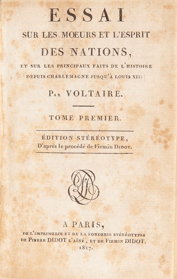 Voltaire Arouet François Marie - Essai sur les moeurs et l'esprit des nations