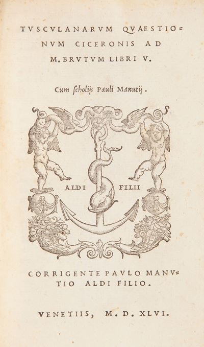 (aldina) M. Tullii Ciceronis De Philosophia, Prima Pars, Id Est, Academicarum Quaestionum Edition...
