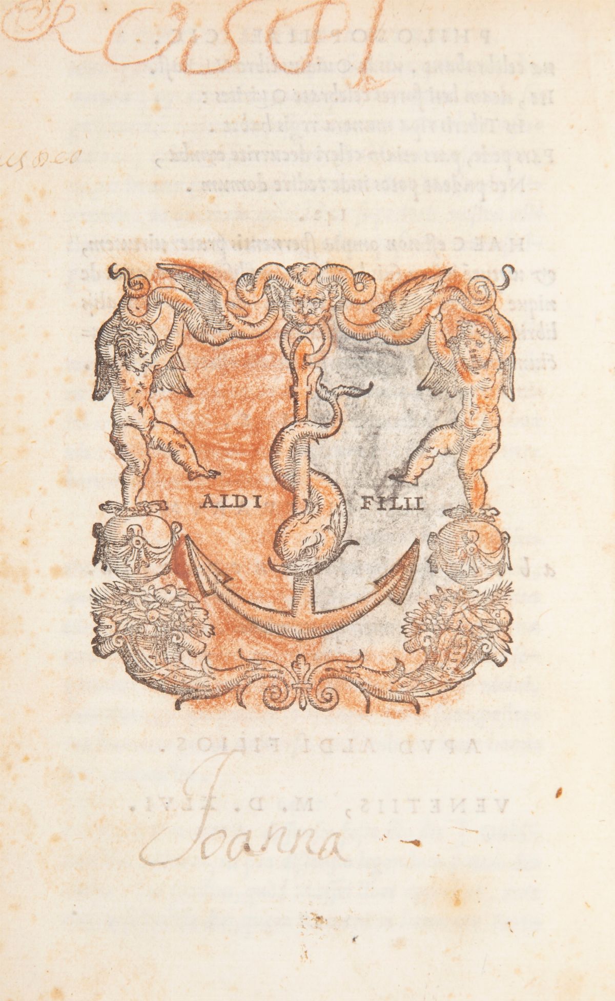 (aldina) M. Tullii Ciceronis De Philosophia, Prima Pars, Id Est, Academicarum Quaestionum Edition...