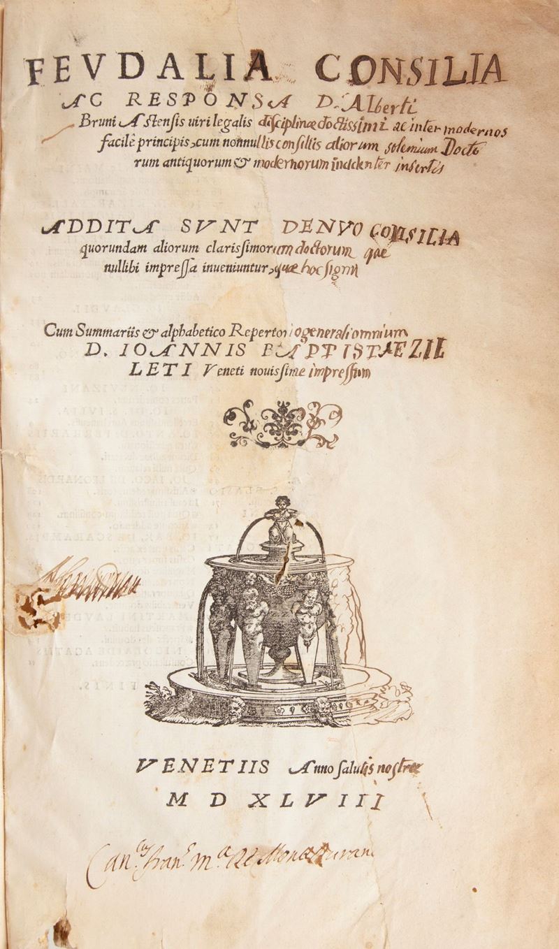 Alberto Bruno - Feudalia Consilia Ac Responsa D. Alberti Bruni Astensis; Cum Nonnullis Consiliis ...