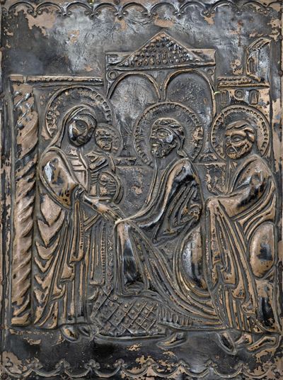 Placca in Legno Rivestita di Metallo Sbalzato, Italia Centro-meridionale, XVI Secolo