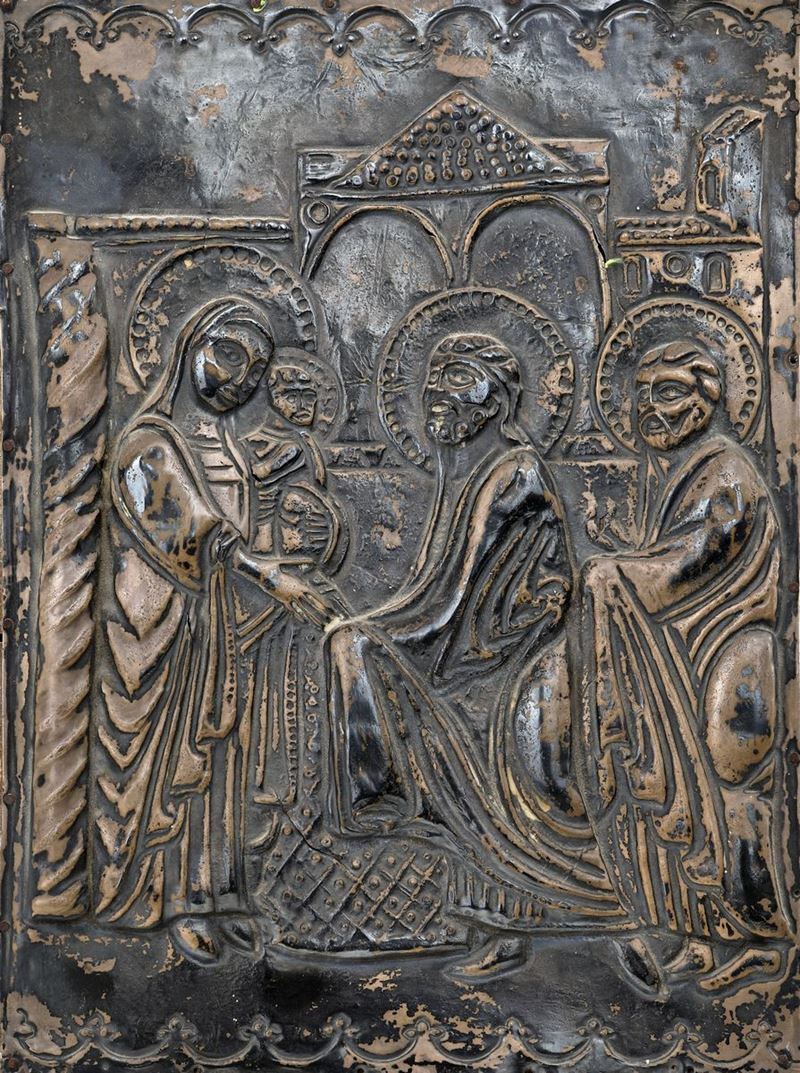 Placca in Legno Rivestita di Metallo Sbalzato, Italia Centro-meridionale, XVI Secolo