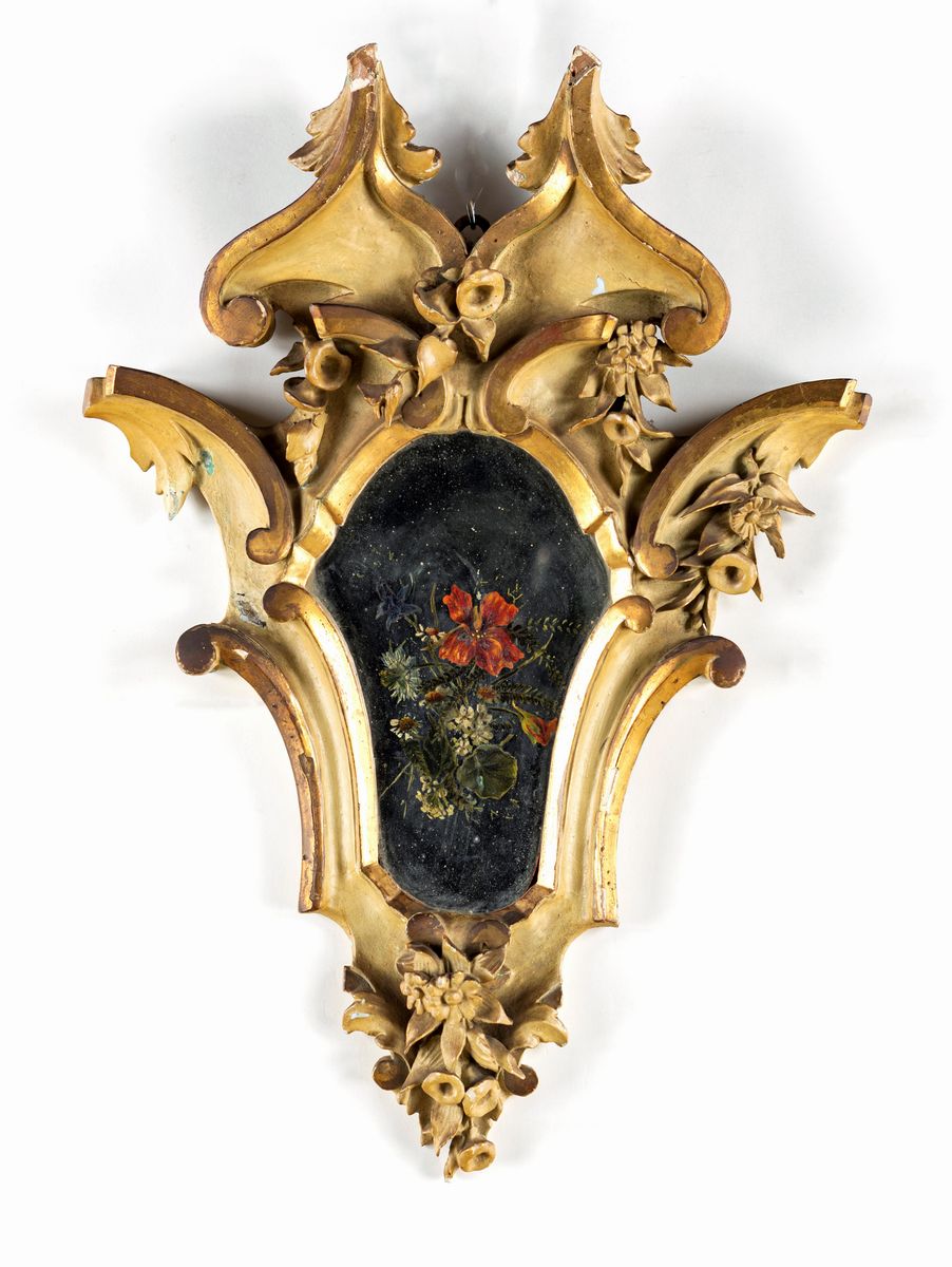 Due Specchierine in Legno Dorato, XVIII e XIX Secolo