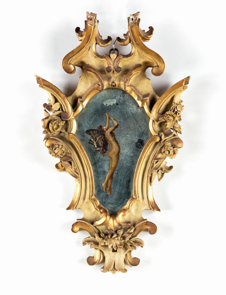 Due Specchierine in Legno Dorato, XVIII e XIX Secolo