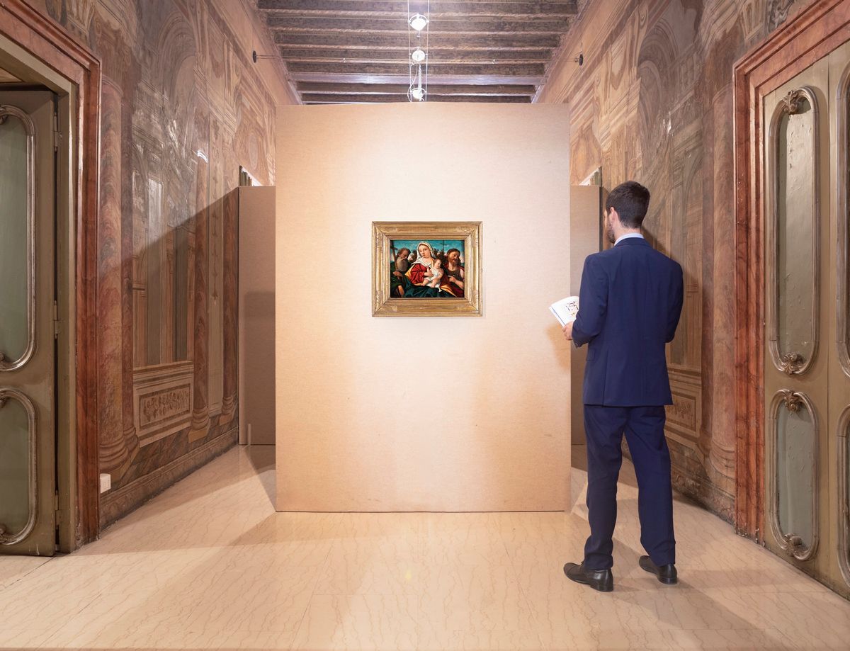 Scuola Veneta del XVI Secolo - Madonna Col Bambino e Santi