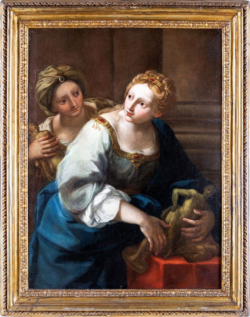 Scuola Romana del XVII Secolo - Rachele e Lia con gli Idoli