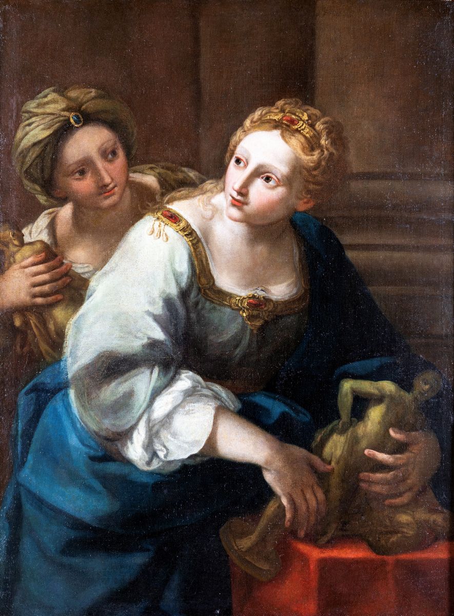 Scuola Romana del XVII Secolo - Rachele e Lia con gli Idoli