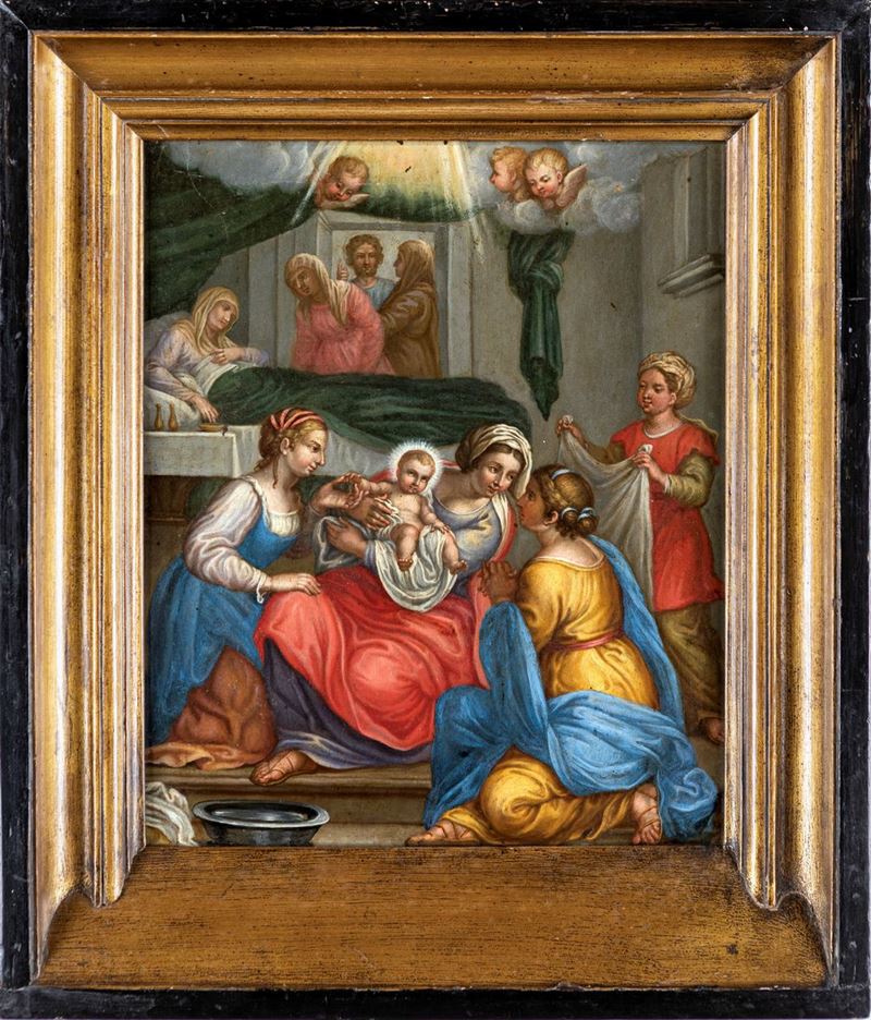 Pittore Romano del XVII Secolo - Nascita del Battista