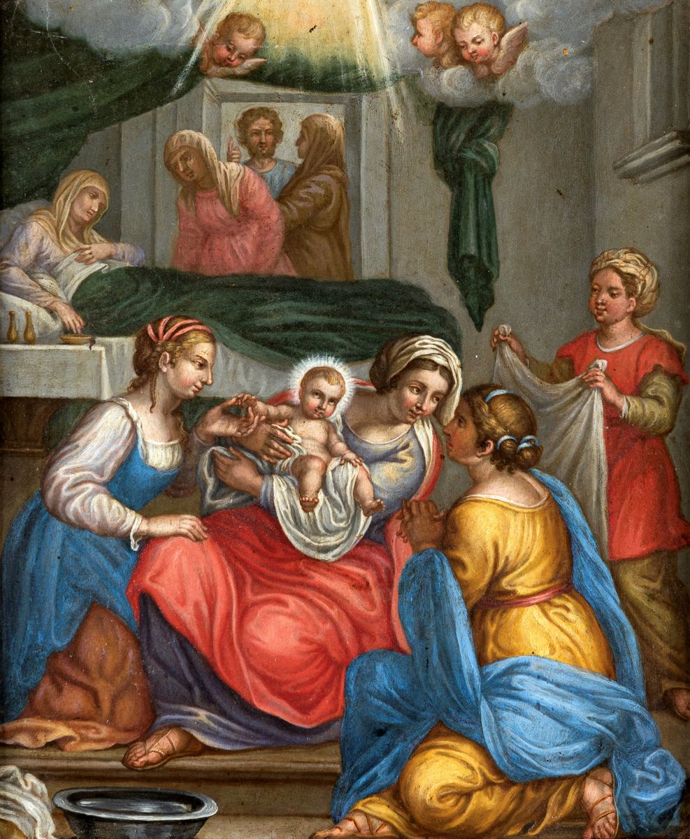 Pittore Romano del XVII Secolo - Nascita del Battista