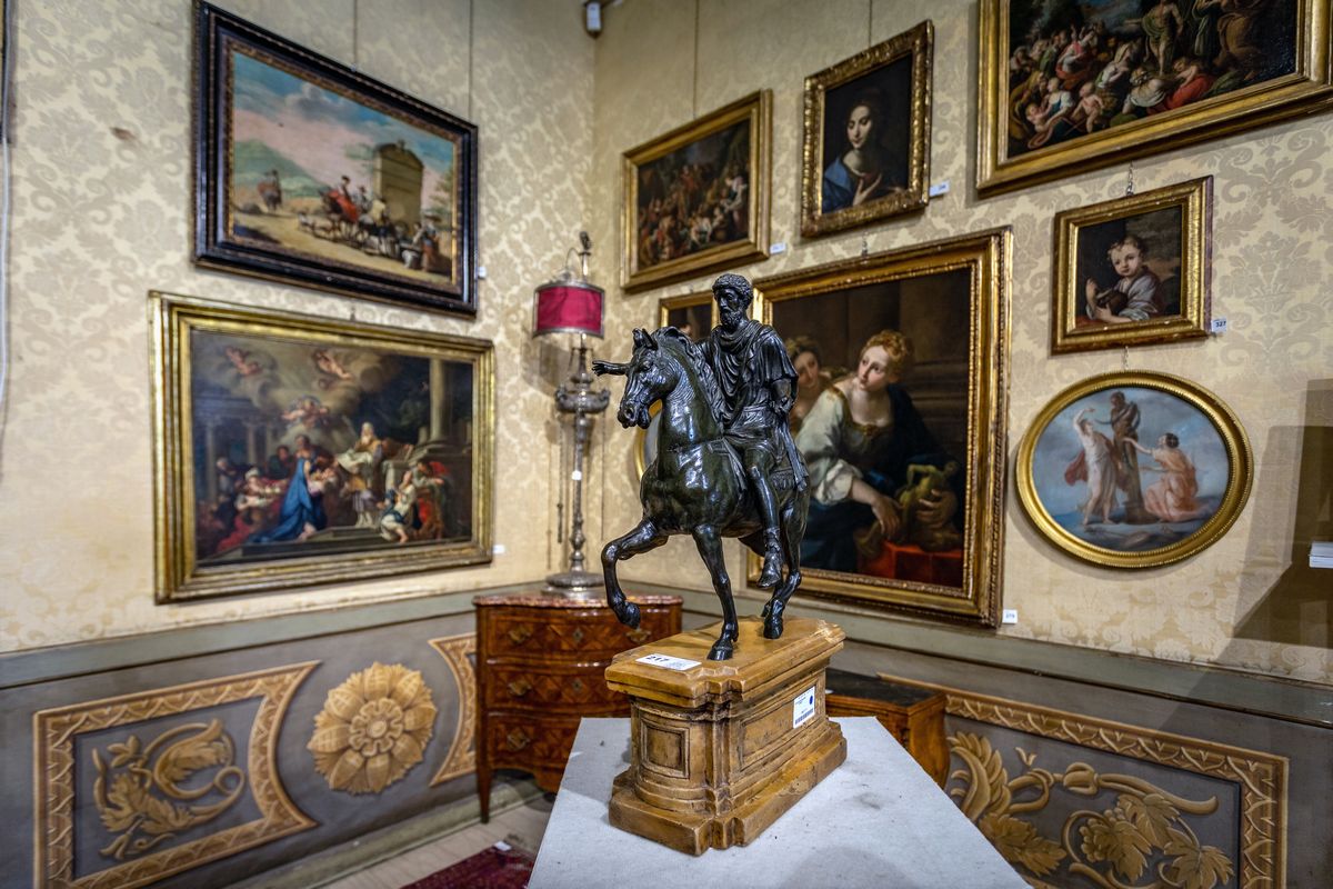 Giovanni Zoffoli, Giacomo Zoffoli - Monumento Equestre a Marco Aurelio in Bronzo Brunito, Roma, F...