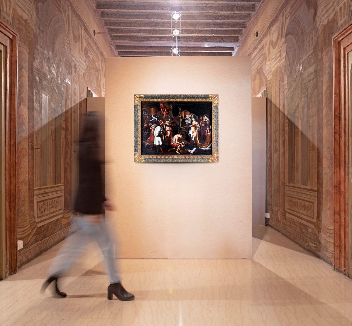 Scuola Veneta del XVII Secolo - Schiavo con la Testa del Battista Davanti a Erode, Erodiade e Sal...