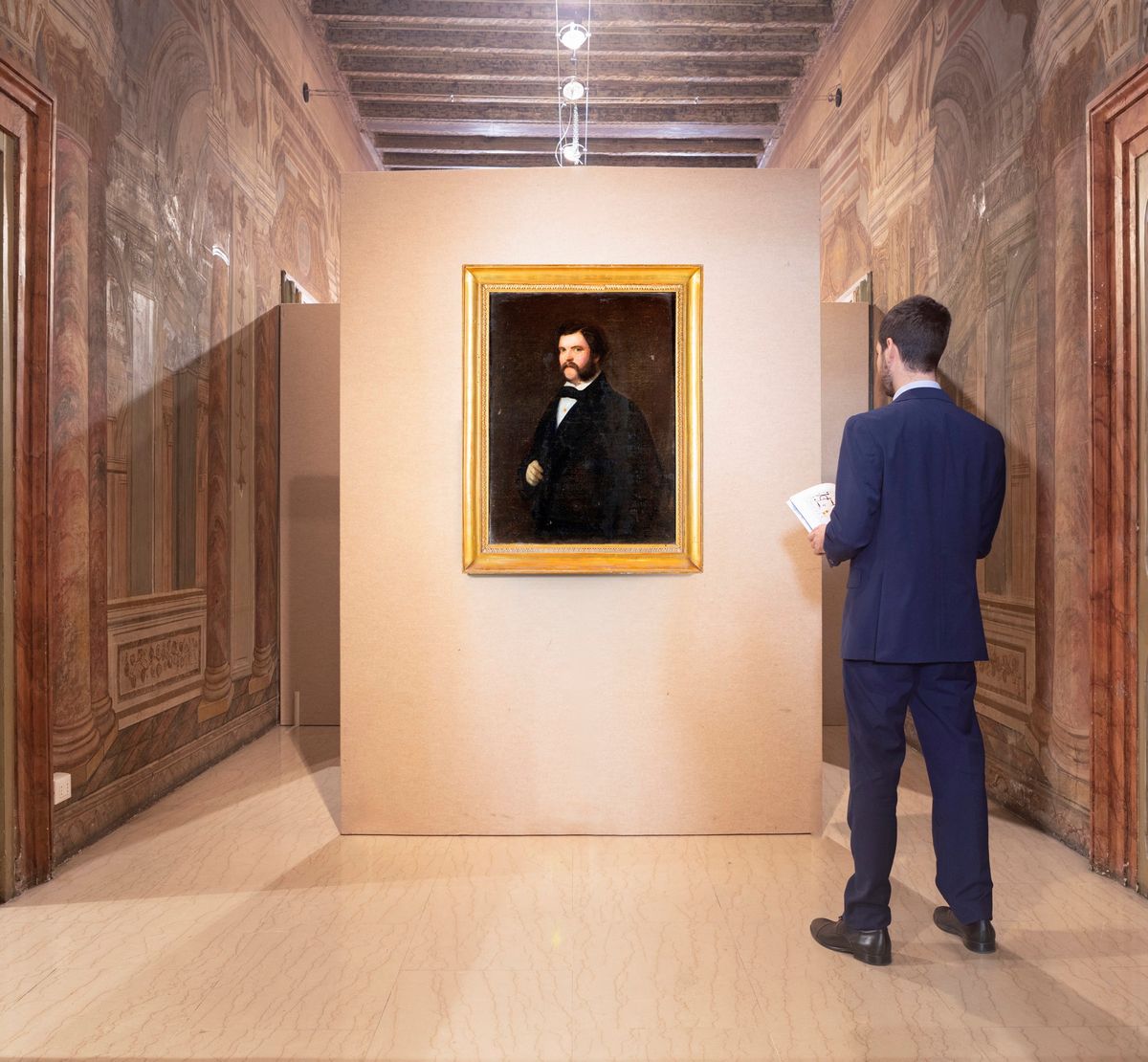 Pittore del XIX Secolo - Ritratto di Gentiluomo con Baffi
