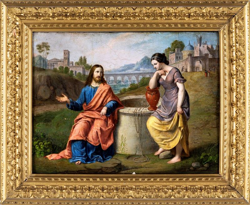 Scuola Ferrarese del XVII Secolo - Cristo e la Samaritana al Pozzo
