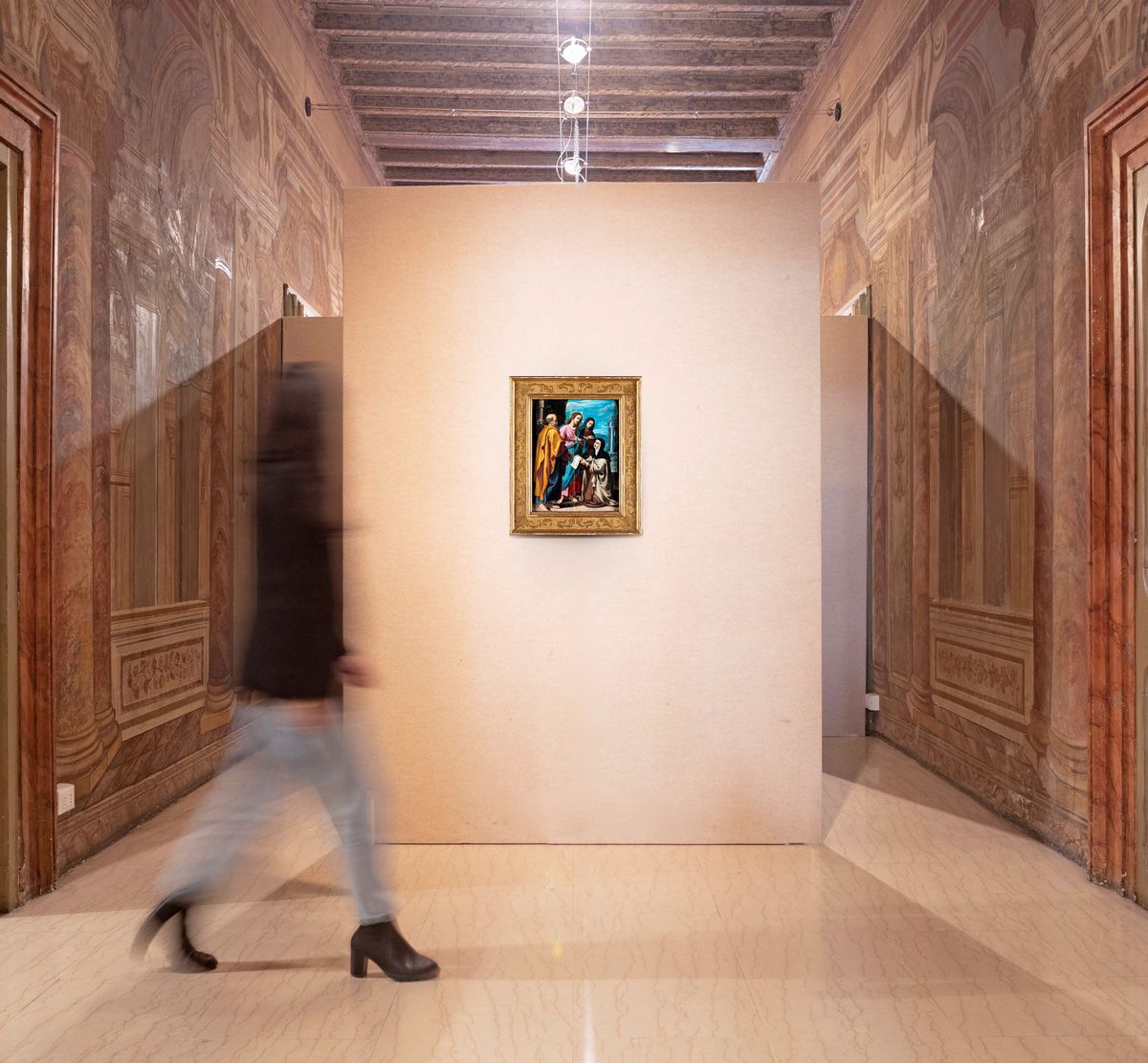 Pittore Romano del XVII Secolo - Santa Domenica Mostra a Cristo e a San Giuseppe il Progetto di u...