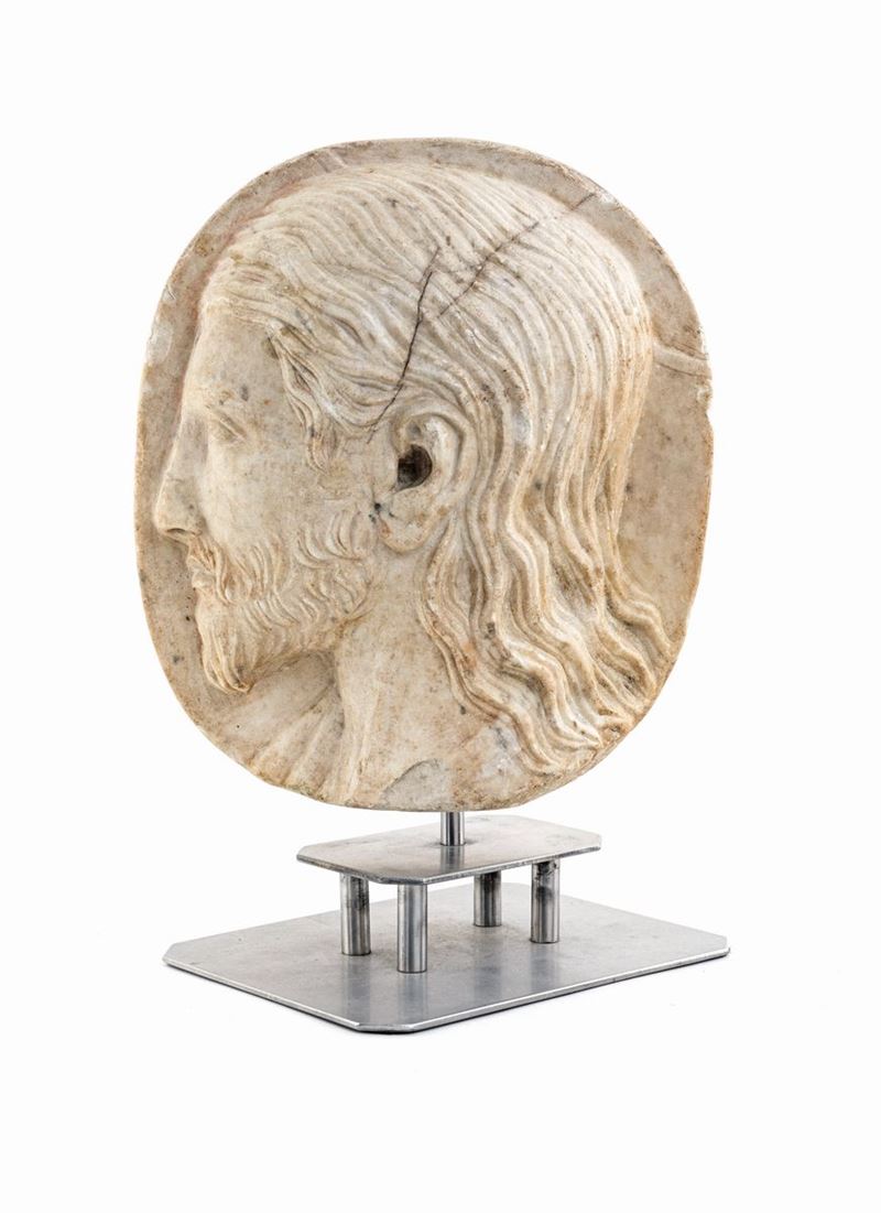 Placca Ovale in Marmo Bianco, XVII Secolo