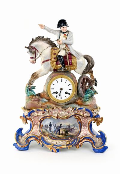 Orologio da Tavolo in Porcellana Policroma, Jacob Petit, XIX Secolo