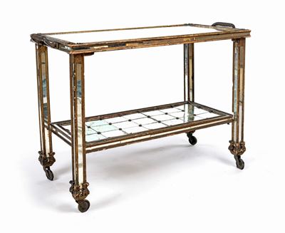 Carrello Portavivande in Legno e Specchio