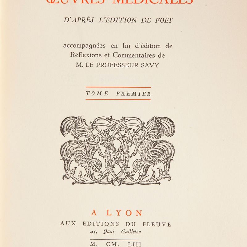 Hippocrate - Oeuvres Medicales D'apres L'edition De Foes