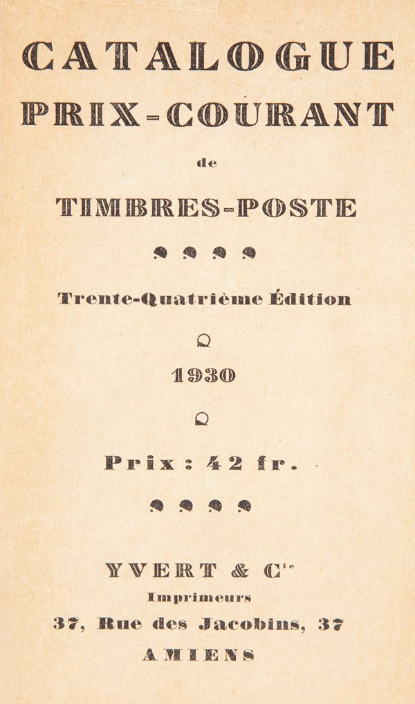 Yvert & Tellier, Champion - Catalogue Prix Courant de Timbres Poste 1930