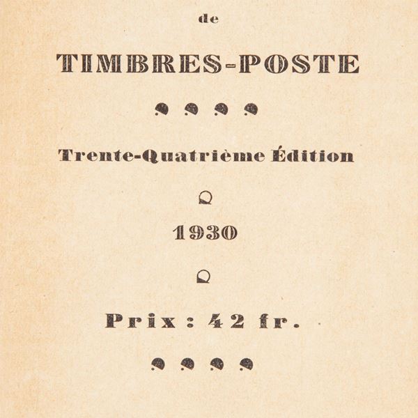 Yvert & Tellier, Champion - Catalogue Prix Courant de Timbres Poste 1930