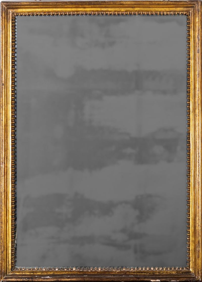 Antica Cornice in Legno Dorato con Specchio