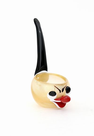 Posacenere Figurativo a Forma di Pipa in Vetro Multicolore, Arte Vetraria Muranese