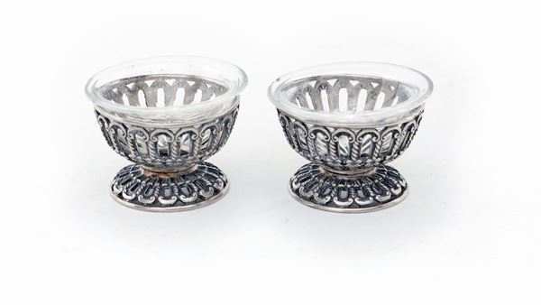 Coppia di piccole saliere in argento, Cesa, Anni Cinquanta