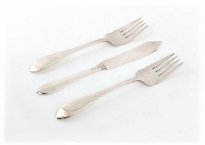 Tre Posate da Pesce in Argento Sterling, Cartier