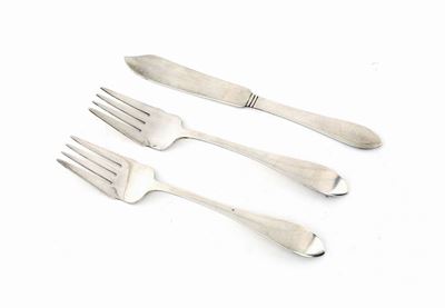 Tre Posate da Pesce in Argento Sterling, Cartier