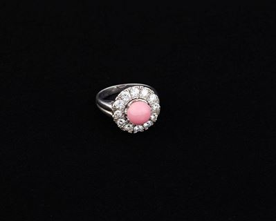 Anello in Platino Diamanti e Perla Conch MM 8,70