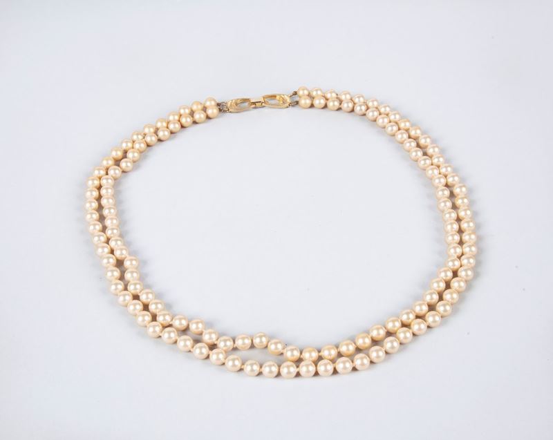 Collana a Due Fii di Perle Bijou