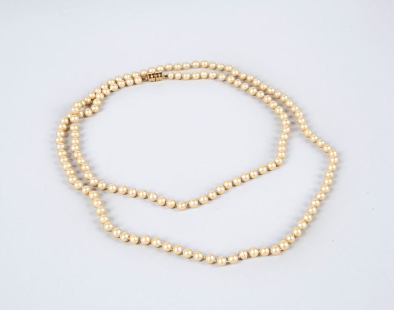 Collana a Laccio Lunga con Perle Bijou