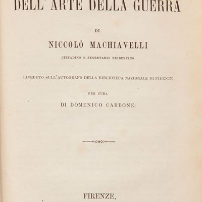 Niccolò Machiavelli - Libro Dell'arte della Guerra