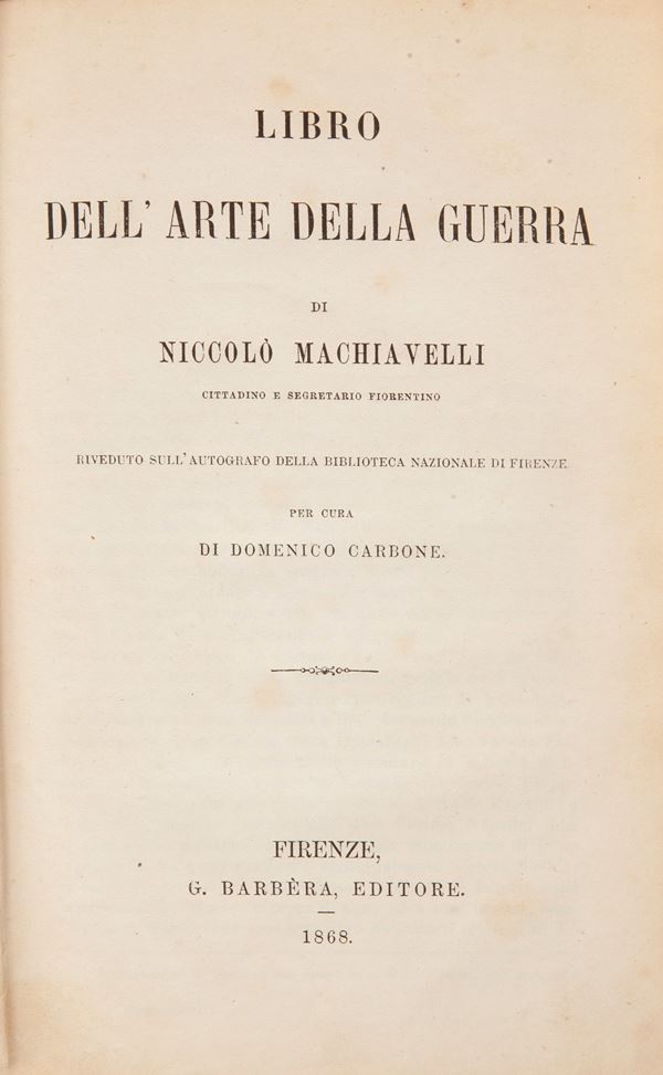 Niccolò Machiavelli - Libro dell'arte della guerra
