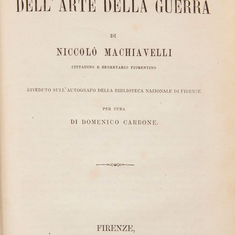 Niccolò Machiavelli - Libro Dell'arte della Guerra