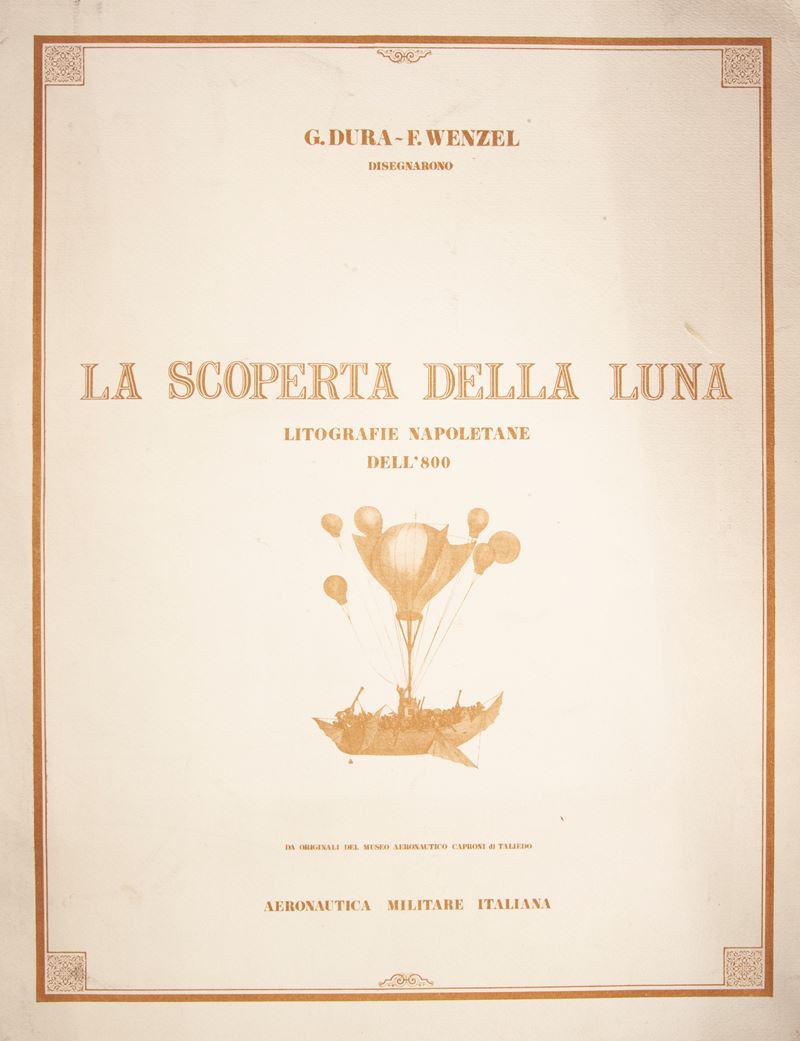 G. Dura / F. Wenzel - la Scoperta della Luna. Litografie Napoletane Dell'800. 12 Incisioni Stampa...
